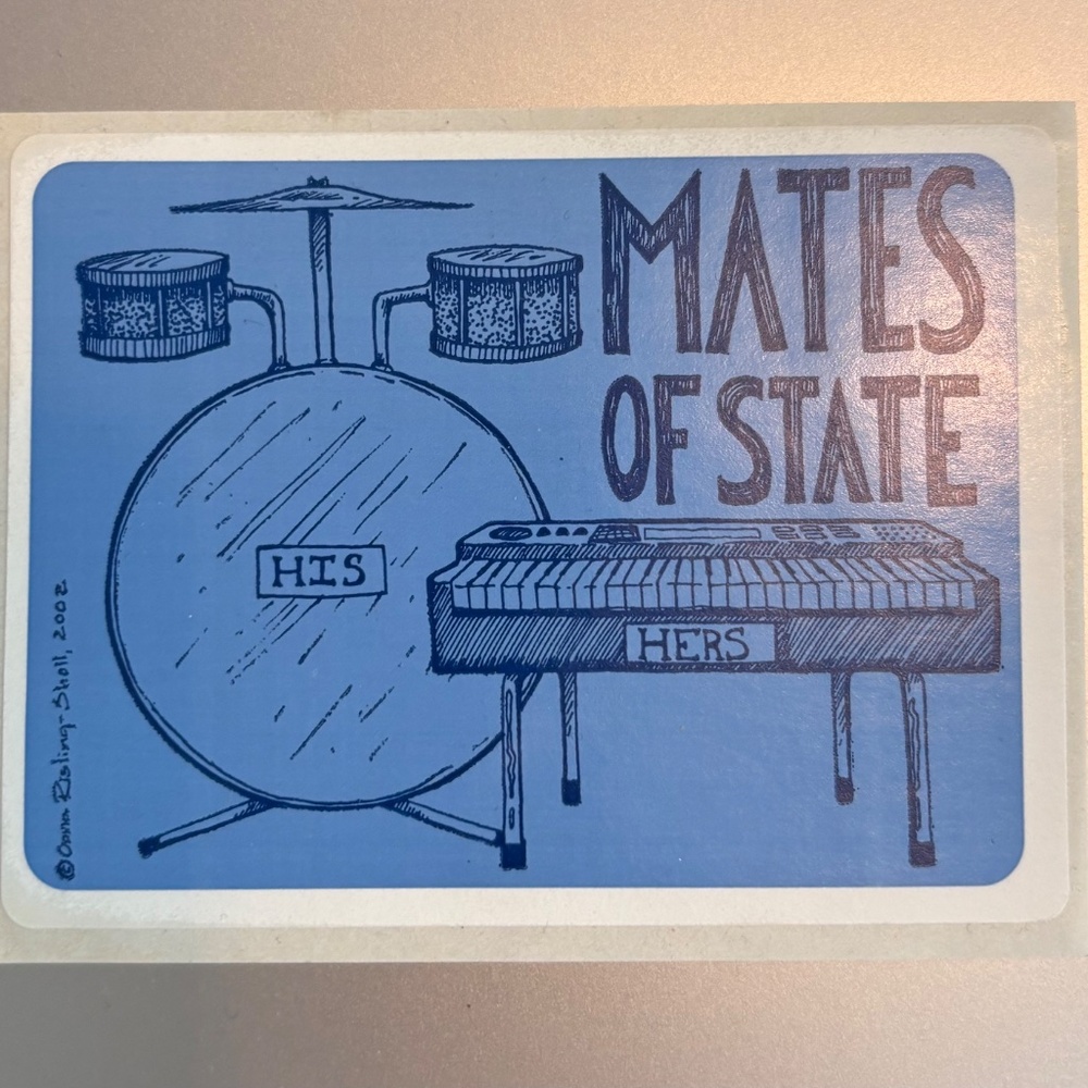 VTG HTF Mates of State Junior Women M Indie Pop Concert Tour T-Shirt + Sticker - Picture 7 of 9